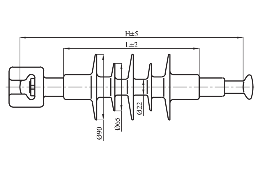 Insulators linear suspension core composite  with a nominal voltage 10 кv