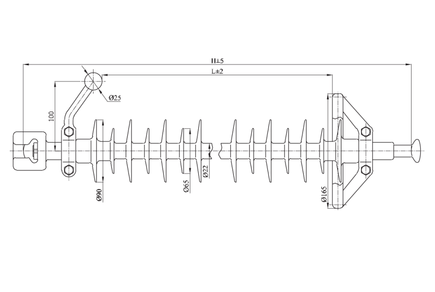 Insulators linear suspension core composite with a nominal voltage 110 кv