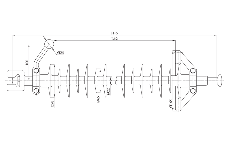 Insulators linear suspension core composite with a nominal voltage 150 кv