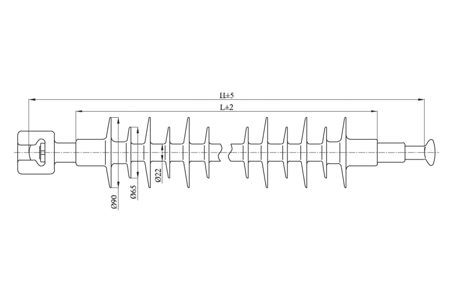 Insulators linear suspension core composite with a nominal voltage 35 кv